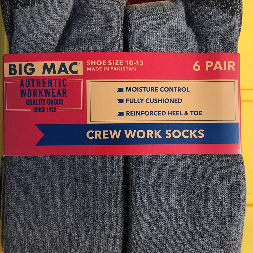 6-Pair Men’s Work Socks - Picture 2 of 8